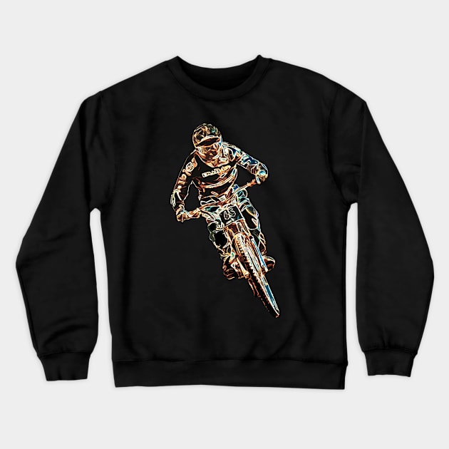 mountain bike downhill Crewneck Sweatshirt by rickylabellevie